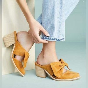 JEFFREY CAMPBELL CYRUS BOW MULES in Dark Yellow